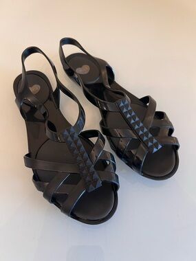 MELISSA Jelly Sandals Brown Slip-On Flats Brazil Size 9